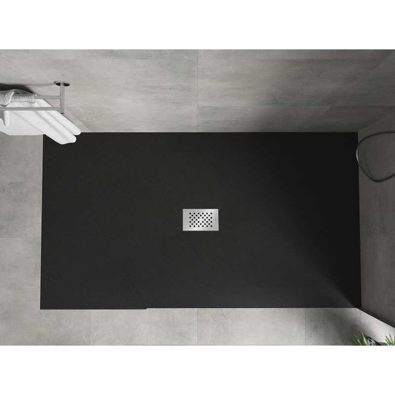 Mexen Hugo stačiakampis SMC padėklas 150 x 100 cm, juodas, nerūdijančio plieno dangtelis - 42701015-X