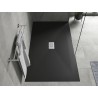 Mexen Hugo stačiakampės formos dušo padėklas SMC 180 x 100 cm, juodas, slėptuvė inox - 42701018-X