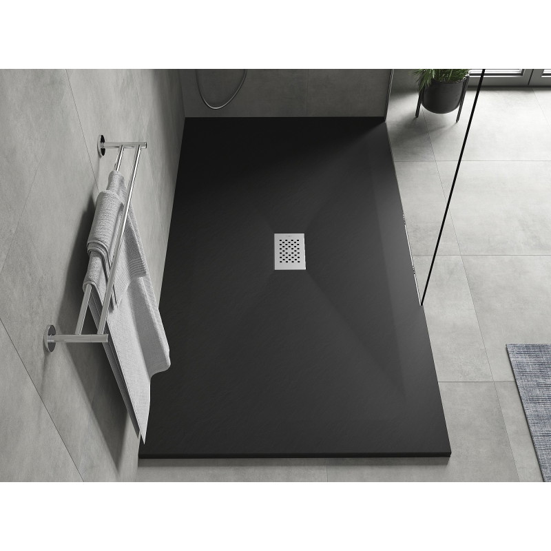 Mexen Hugo stačiakampis SMC dušo padėklas 170 x 100 cm, juodas, inox dangtis - 42701017-X