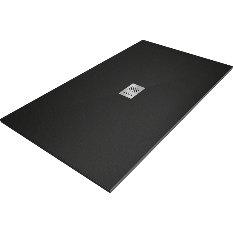 Mexen Hugo stačiakampis dušo padėklas SMC 160 x 100 cm, juodas, inox danga - 42701016-X