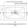 Mexen Hugo stačiakampis dušas SMC 150 x 100 cm, juodas, inox dangtelis - 42701015-X