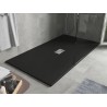 Mexen Hugo stačiakampės formos dušo padėklas SMC 180 x 100 cm, juodas, slėptuvė inox - 42701018-X