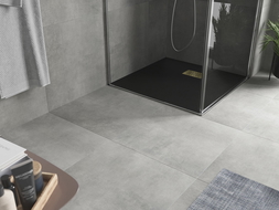 Mexen Hugo kvadratinis dušo padėklas SMC 80 x 80 cm, juodas, aukso spalvos dangtelis - 42708080-G