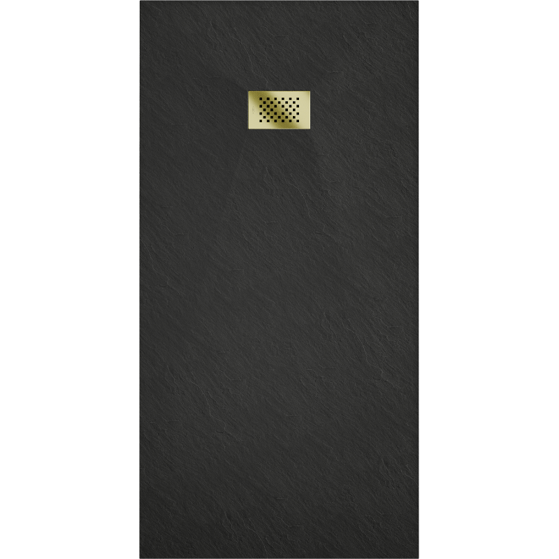 Mexen Hugo stačiakampis dušo padėklas SMC 170 x 80 cm, juodas, auksinė danga - 42708017-G