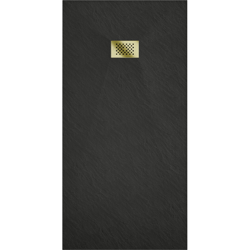 Mexen Hugo stačiakampis dušo padėklas SMC 170 x 80 cm, juodas, su auksine danga - 42708017-G