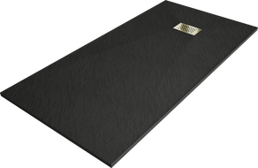 Mexen Hugo stačiakampė dušo kabina SMC 170 x 80 cm, juoda, auksinė gaubtelis - 42708017-G