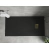 Mexen Hugo stačiakampis SMC dušo padėklas 180 x 80 cm, juodas, auksinė uždanga - 42708018-G