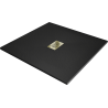Mexen Hugo kvadratinis dušo padėklas SMC 100 x 100 cm, juodas, auksinis dangtelis - 42701010-G