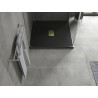 Mexen Hugo kvadratinis dušo padėklas SMC 100 x 100 cm, juodas, dangtelis auksinis - 42701010-G