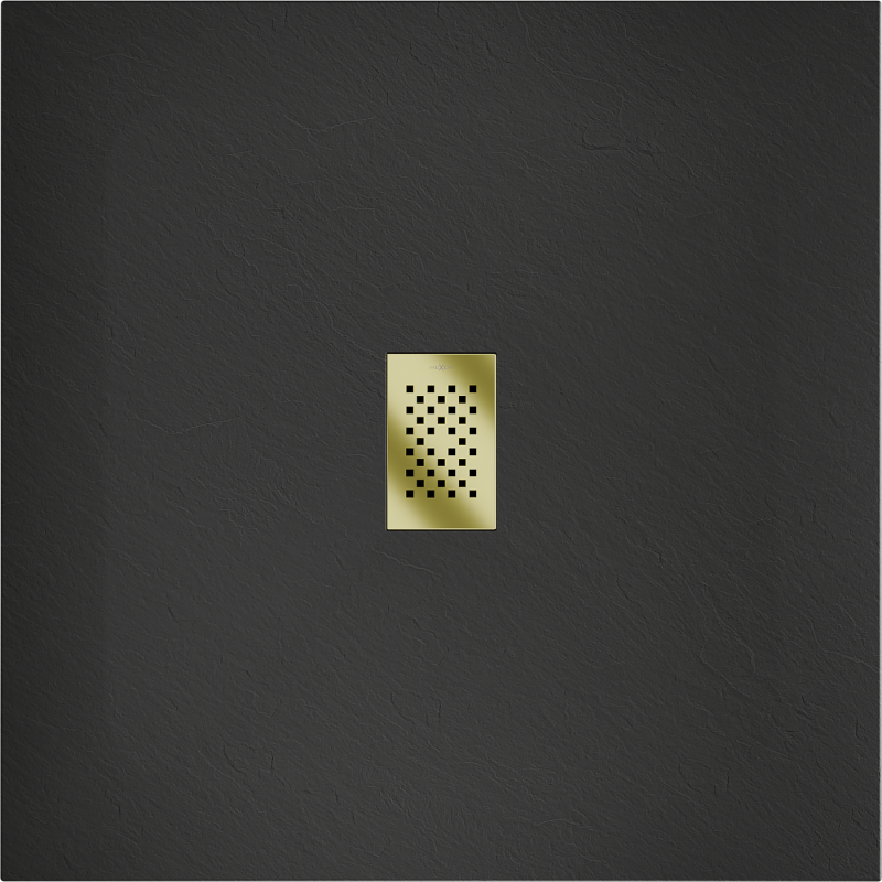 Mexen Hugo kvadratinis dušo padėklas SMC 100 x 100 cm, juodas, auksinis dangtelis - 42701010-G