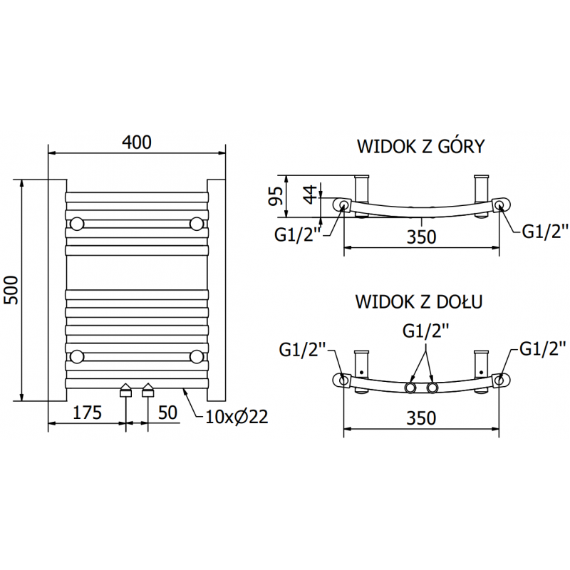 Mexen Ares elektrinis radiatorius 500 x 400 mm, 300 W, antracitas - W102-0500-400-2300-66