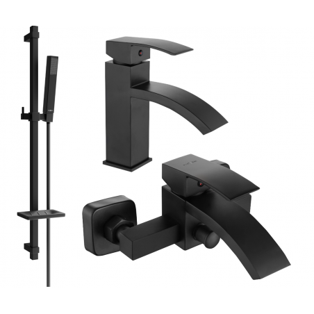 Mexen Libra DQ77 vonios maišytuvas, juodas - 745103DQ77-70