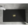Mexen Hugo stačiakampis padėklas SMC 180 x 100 cm, juodas, auksinė uždanga - 42701018-G