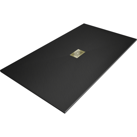 Mexen Hugo stačiakampis dušo padėklas SMC 180 x 100 cm, juodas, auksinė maskuotė - 42701018-G