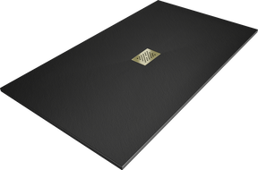 Mexen Hugo stačiakampis dušo padėklas SMC 180 x 100 cm, juodas, auksinė maskuotė - 42701018-G