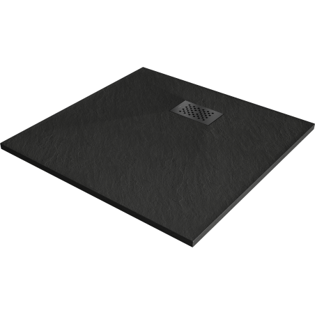 Mexen Hugo kvadratinis dušo padėklas SMC 70 x 70 cm, juodas, juoda maskuotė - 42707070-B