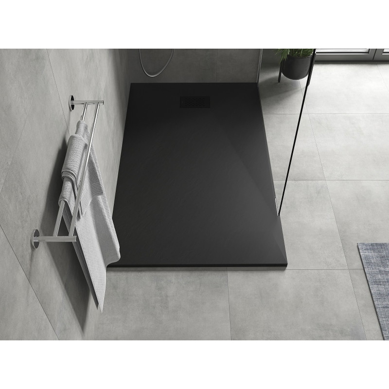 Mexen Hugo stačiakampis SMC dušo padėklas 160 x 80 cm, juodas, su juoda maskuotė - 42708016-B