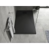 Mexen Hugo stačiakampis SMC dušo padėklas 150 x 90 cm, juodas, juoda uždanga - 42709015-B