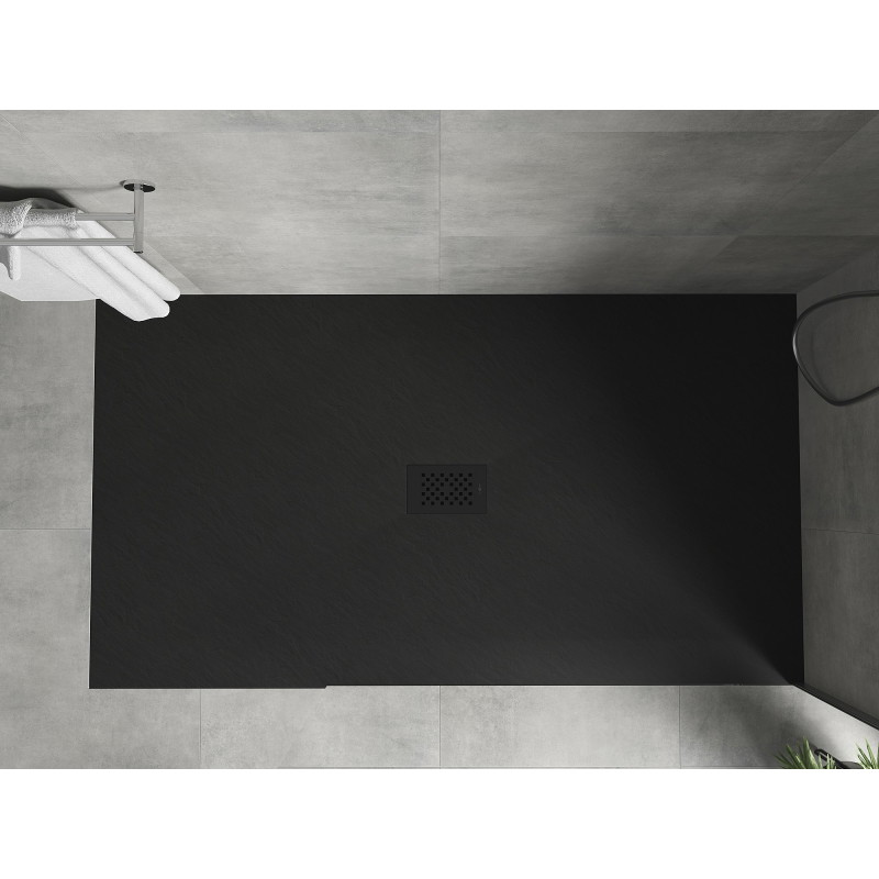 Mexen Hugo stačiakampis dušo padėklas SMC 200 x 100 cm, juodas, juodas dangtelis - 42701020-B