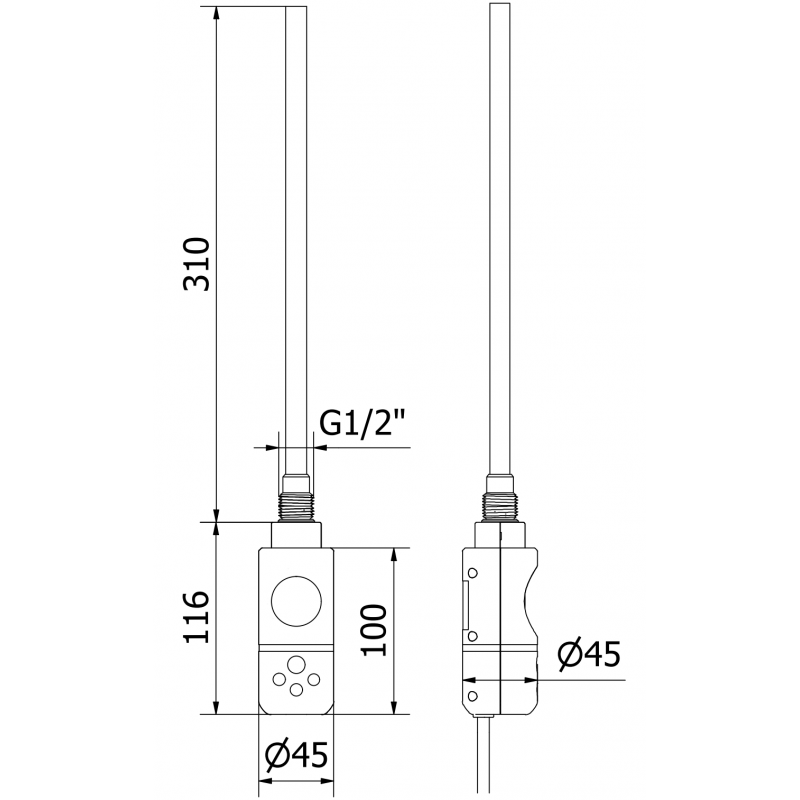 Mexen Ares elektrinis radiatorius 700 x 500 mm, 300 W, chromuotas - W102-0700-500-2300-01