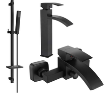 Mexen Libra DQ77 vonios rinkinys, juodas - 745113DQ77-70