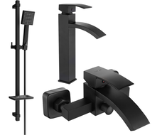 Mexen Libra DQ45 vonios komplektas, juodas - 745113DQ45-70