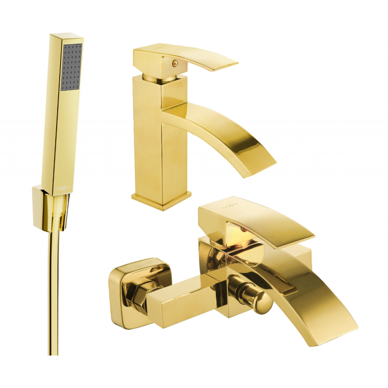Mexen Libra R77 vonios kambario komplektas, auksinis - 745103R77-50