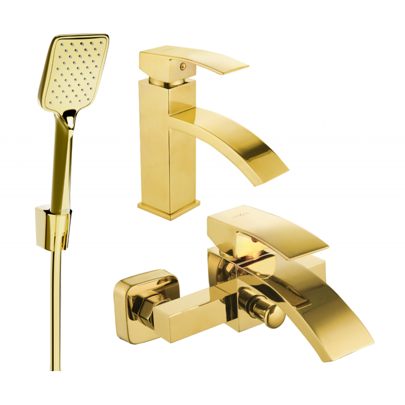 Mexen Libra R62 vonios komplektas, auksinis - 745103R62-50