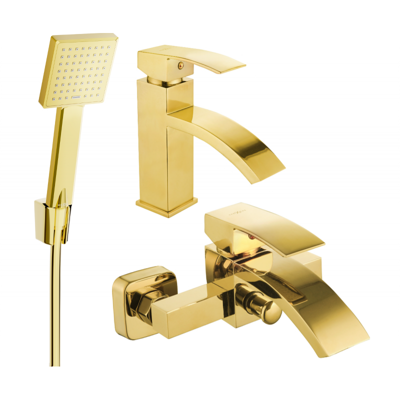 Mexen Libra R45 vonios komplektas, auksinė - 745103R45-50