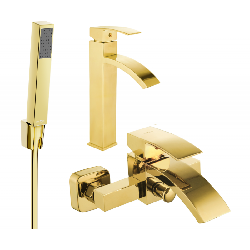 Mexen Libra R77 vonios komplektas, auksinis - 745113R77-50