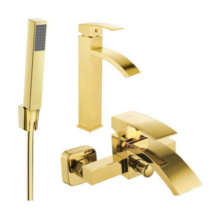 Mexen Libra R77 vonios komplektas, auksinis - 745113R77-50