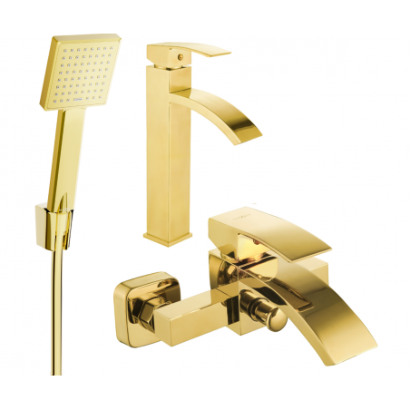 Mexen Libra R45 vonios komplektas, auksinis - 745113R45-50