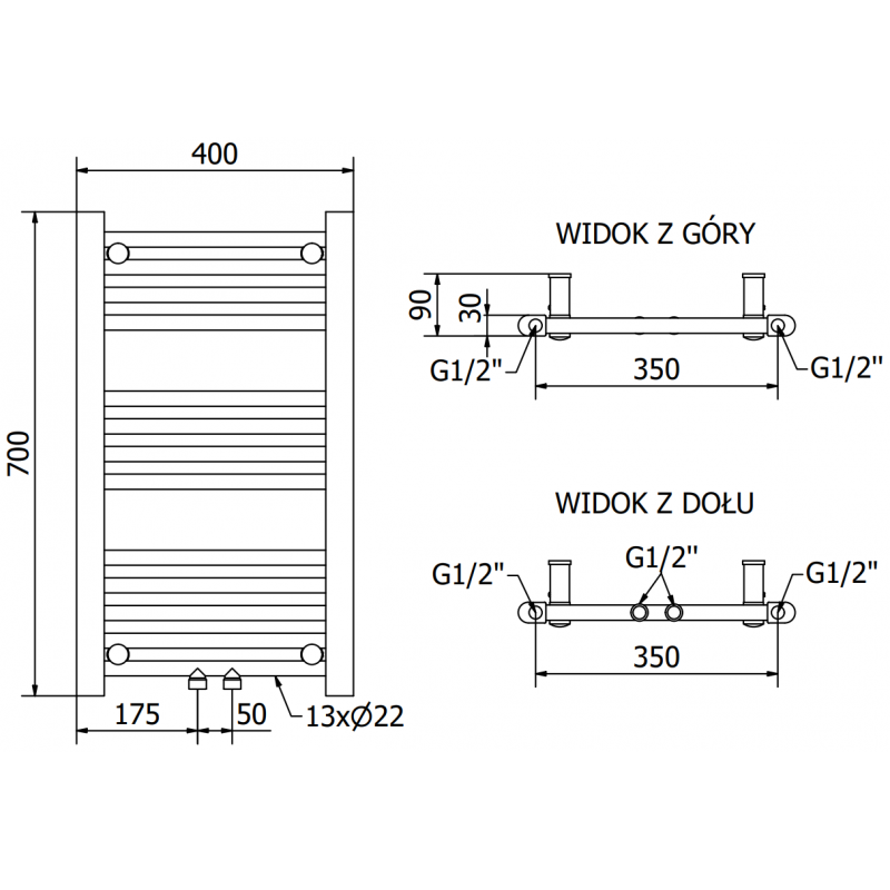 Mexen Mars elektrinis radiatorius 700 x 400 mm, 300 W, baltas - W110-0700-400-2300-20