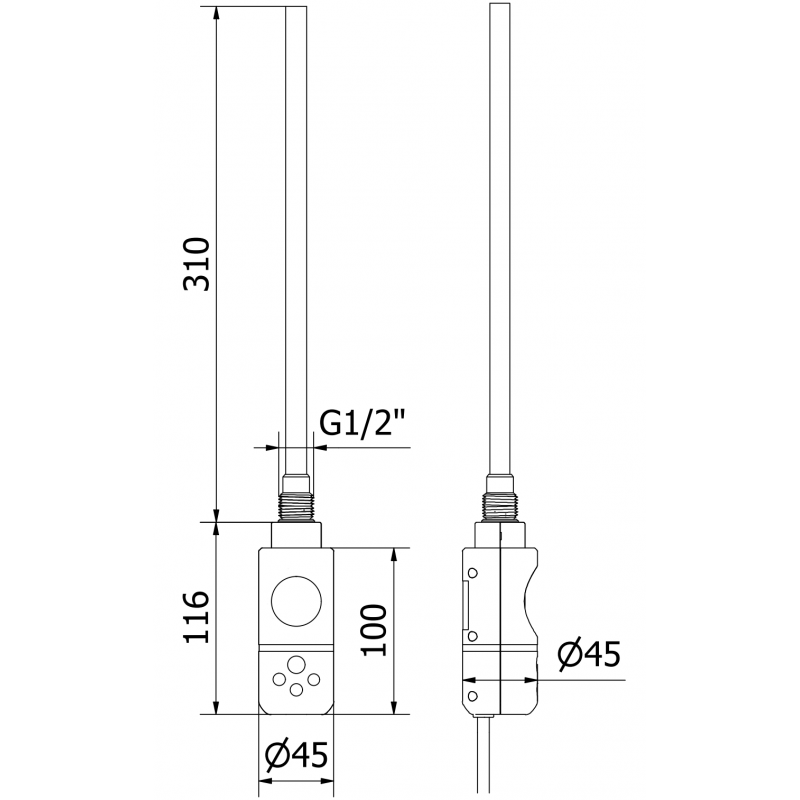 Mexen Mars elektrinis radiatorius 700 x 400 mm, 300 W, antracitas - W110-0700-400-2300-66