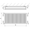 Mexen CH30 Higieninis radiatorių šilumokaitis 400 x 2600 mm, šoninis prijungimas, 2850 W, juodas - W430H-040-260-70