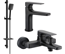 Mexen Lynx DQ62 vonios komplektas, juodas - 745903DQ62-70