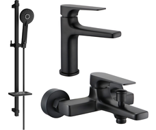 Mexen Lynx DQ40 vonios komplektas, juodas - 745903DQ40-70