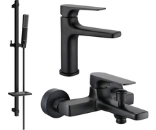 Mexen Lynx DQ72 vonios rinkinys, juodas - 745903DQ72-70