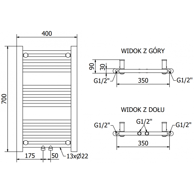 Mexen Mars elektrinis radiatorius 700 x 400 mm, 300 W, baltas - W110-0700-400-6300-20