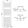 Mexen Mars elektrinis radiatorius 1200 x 400 mm, 400 W, baltas - W110-1200-400-6400-20