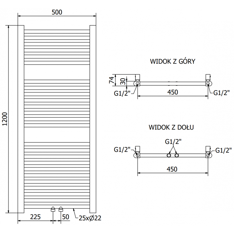Mexen Mars elektrinis radiatorius 1200 x 500 mm, 500 W, baltas - W110-1200-500-6500-20