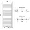 Mexen Mars elektrinis radiatorius 1200 x 500 mm, 500 W, baltas - W110-1200-500-6500-20