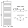 Mexen Mars elektrinis šildytuvas 1500 x 500 mm, 600 W, baltas - W110-1500-500-6600-20