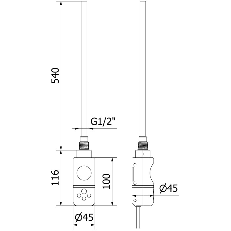 Mexen Ceres elektrinis šildytuvas 1200 x 500 mm, 600 W, baltas - W111-1200-500-2600-20