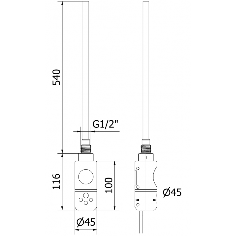 Mexen Ceres elektrinis radiatorius 1200 x 500 mm, 600 W, juodas - W111-1200-500-2600-70