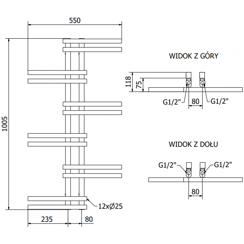 Mexen Jari elektrinis radiatorius 1005 x 550 mm, 300 W, juodas - W115-1005-550-2300-70