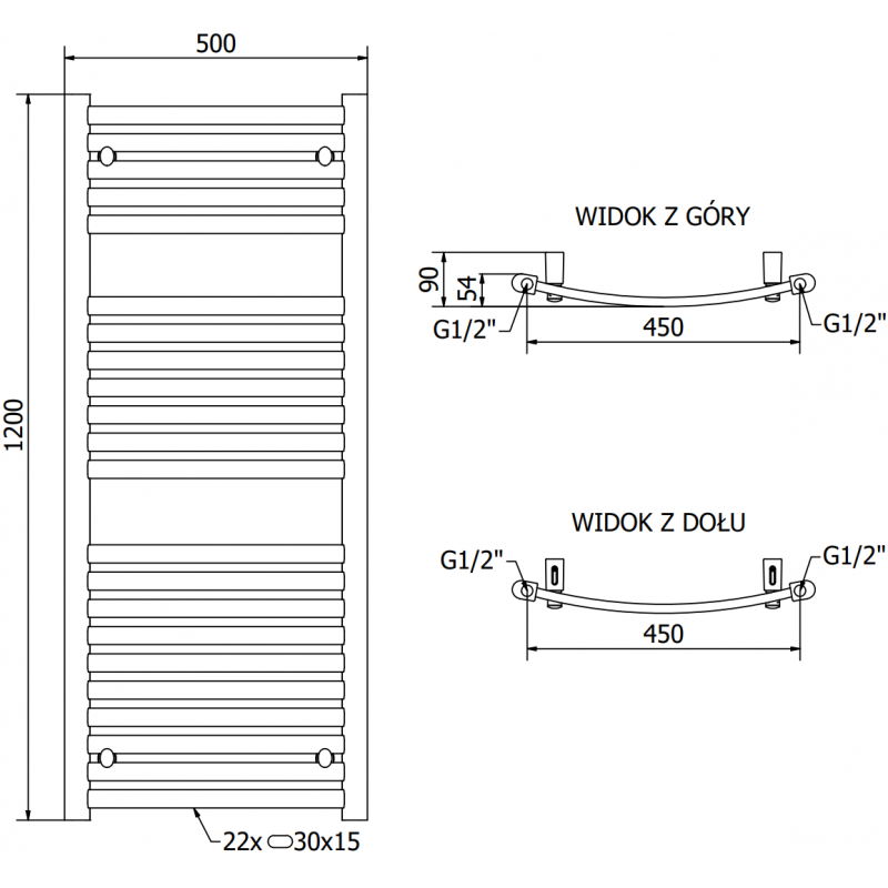 Mexen Helios elektrinis radiatorius 1200 x 500 mm, 600 W, baltas - W103-1200-500-2600-20