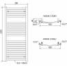Mexen Helios elektrinis radiatorius 1200 x 500 mm, 600 W, juodas - W103-1200-500-2600-70