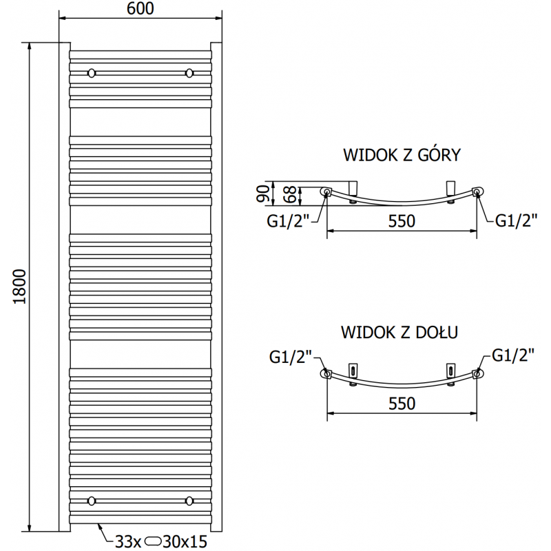 Mexen Helios elektrinis radiatorius 1800 x 600 mm, 900 W, baltas - W103-1800-600-2900-20