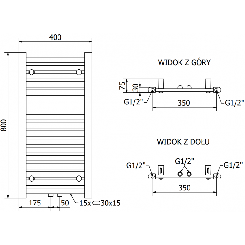 Mexen Hades elektrinis radiatorius 800 x 400 mm, 300 W, baltas - W104-0800-400-2300-20